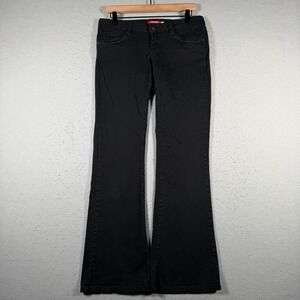 Vintage Unionbay Black Stretch Flare Pants Womens Size 7 JB93600 Mid Rise Cotton